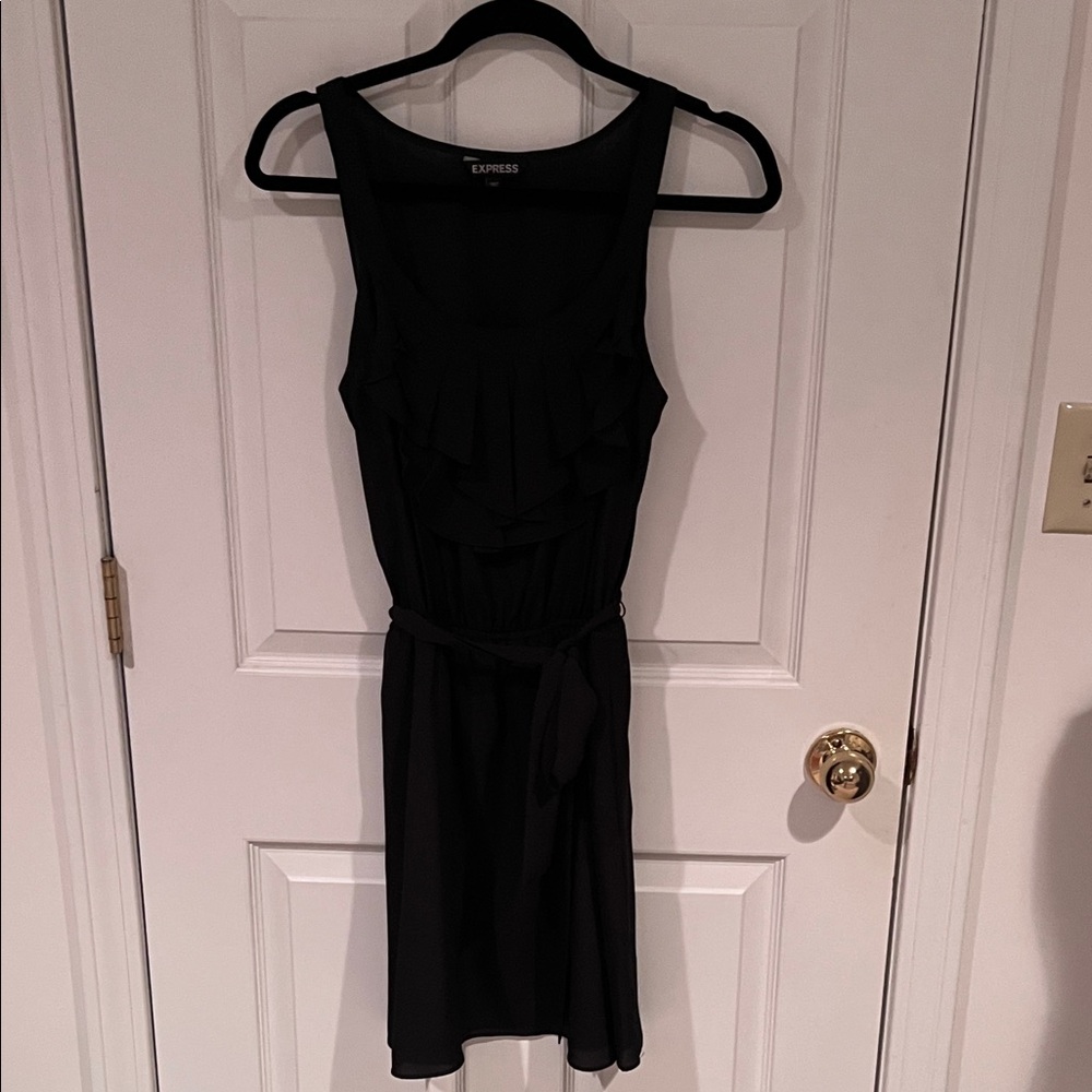 Express Black Ruffle Mini Dress